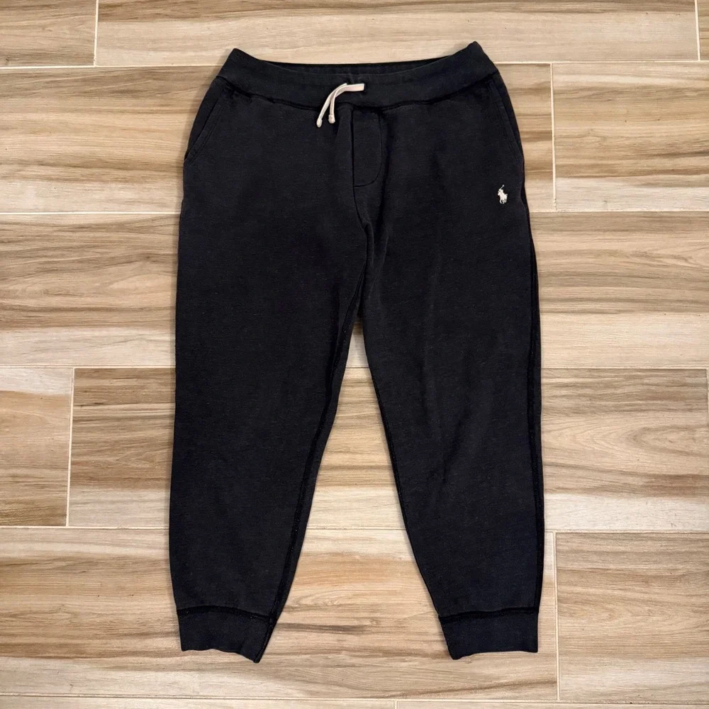 Polo Ralph Lauren Mens Joggers Black Fleece Sweatpants Pony Logo Large